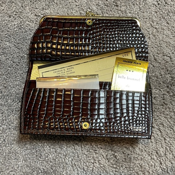 Vintage Belle Brummel Moc Alligator Brown Wallet - Picture 6 of 12